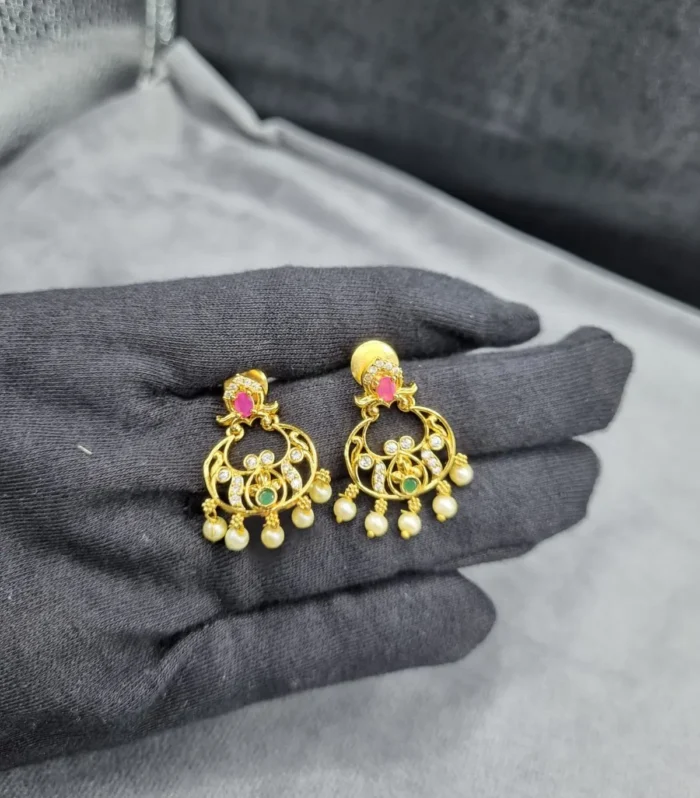 Heritage Pearl Chandbali Earrings - Zaariyah Premium Collection